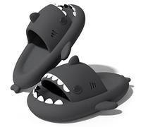 NIBESSER Ciabatte Donna Estive Ciabatte Squalo Donna Comode da Mare Spiaggia Bagno Piscina Pantofole Antiscivolo Originali Carine per Casa Sandali A Punta Aperta, Grigio Scuro, 36/37 EU