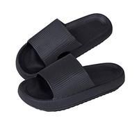 NIBESSER Ciabatte Estive Donna Uomo Ciabatte Comode da Casa Antiscivolo Pantofole con Suola Spessa Morbide per Mare Spiaggia Bagno Piscina Asciugatura Rapida, A Nero, 40/41 EU