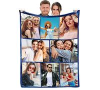 NIBESSER Coperta Personalizzata con Foto Plaid Personalizzato Comodo Morbido Coperta Pile Caldo Idea Regalo per Amici Bambini per Natale Matrimonio Compleanno, 8 Foto, 150x200cm