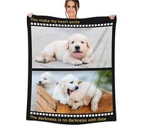 NIBESSER Coperta Personalizzata con Foto Plaid Personalizzato Comodo Morbido Coperta Pile Caldo Idea Regalo per Amici Bambini per Natale Matrimonio Compleanno, 2 Foto-1, 150x200cm