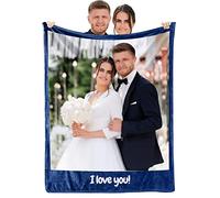 NIBESSER Coperta Personalizzata con Foto Plaid Personalizzato Comodo Morbido Coperta Pile Caldo Idea Regalo per Amici Bambini per Natale Matrimonio Compleanno, 1 Foto, 130x150cm