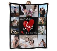 NIBESSER Coperta Personalizzata con Foto Plaid Personalizzato Comodo Morbido Coperta Pile Caldo Invernale Idea Regalo per Natale Matrimonio Compleanno Anniversario, 10 Foto-b, 127x178cm