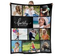 NIBESSER Coperta Personalizzata con Foto Plaid Personalizzato Comodo Morbido Coperta Pile Caldo Invernale Idea Regalo per Natale Matrimonio Compleanno Anniversario, 10 Foto, 152x203cm