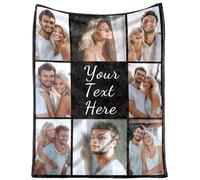 NIBESSER Coperta Personalizzata con Foto Plaid Personalizzato Comodo Morbido Coperta Pile Caldo Invernale Idea Regalo per Natale Matrimonio Compleanno Anniversario, 8 Foto, 127x152cm