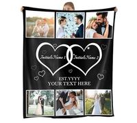 NIBESSER Coperta Personalizzata con Foto Plaid Personalizzato Comodo Morbido Coperta Pile Caldo Invernale Idea Regalo per Natale Matrimonio Compleanno Anniversario, 6 Foto-b, 127x178cm