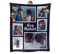 NIBESSER Coperta Personalizzata con Foto Plaid Personalizzato Comodo Morbido Coperta Pile Caldo Invernale Idea Regalo per Natale Matrimonio Compleanno Anniversario, 6 Foto-a, 152x203cm