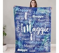 NIBESSER Coperta Personalizzata con Nome Plaid Personalizzato Comodo Morbido Coperta Pile Caldo Idea Regalo per Amici Bambini Nonni per Natale Matrimonio Compleanno, Galassia, 150x200cm