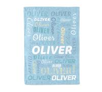 NIBESSER Coperta Personalizzata con Nome Plaid Personalizzato Comodo Morbido Coperta Pile Caldo Invernale Idea Regalo per Natale Matrimonio Compleanno Anniversario, Solo Nome 2, 152x203cm