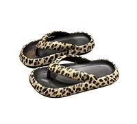 NIBESSER Infradito Donna Uomo Ciabatte Infradito Estivo Comode da Piscina Mare Sandali Ciabatte Nuvola Morbide Antiscivolo per Casa ad Asciugatura Rapida, Leopardate Nero, 40/41 EU