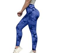 NIBESSER Leggins Sportivi Donna Push Up Pantaloni Palestra Donna Elastici Anticellulite Leggings Modellante a Vita Alta Senza Cuciture Morbidi per Yoga Fitness Corsa, Blu, L