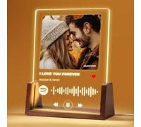 NIBESSER Targa Spotify Personalizzata Cornice con Foto Personalizzata Idea Regalo Con Base Luci LED a Scelta Lampada Personalizzata con Foto per Anniversario Compleanno San Valentino Natale