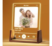 NIBESSER Targa Spotify Personalizzata Cornice con Foto Personalizzata Idea Regalo Con Base Luci LED a Scelta Lampada Personalizzata con Foto per Anniversario Compleanno San Valentino Natale