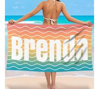 NIBESSER Telo Mare Personalizzato con Nome Asciugamano Mare Adulto Bambini Microfibra Leggero Telo Mare Antisabbia ad Asciugatura Rapida Asciugamano da Spiaggia Morbido, Spiaggia, 90x180 cm