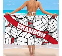 NIBESSER Telo Mare Personalizzato con Nome Asciugamano Mare Adulto Bambini Microfibra Leggero Telo Mare Antisabbia ad Asciugatura Rapida Asciugamano da Spiaggia Morbido, Sport- Pallavolo, 76x152 cm