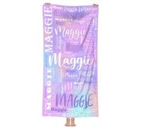 NIBESSER Telo Mare Personalizzato con Nome Telo Mare Microfibra Leggero 76x152 cm Asciugamano Mare Antisabbia ad Asciugatura Rapida Asciugamano da Spiaggia Morbido Confortevole, A- Sfumato 1