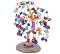 NIBHZ Albero dei Soldi di Cristallo curativo dei Chakra, Mini Albero di Pietre preziose Arcobaleno Ornamenti Feng Shui Figurine dell'albero di Cristallo curativo,B