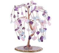 NIBHZ Albero dei Soldi di Cristallo curativo dei Chakra, Mini Albero di Pietre preziose Arcobaleno Ornamenti Feng Shui Figurine dell'albero di Cristallo curativo,A