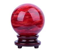 NIBHZ Articoli di buona Fortuna Feng Shui con Sfera Rossa con Base a Sfera di Cristallo | Ornamento Interno per Ingresso, Palla Decorativa, Fortuna con Soldi/Amore, Fortuna,5.9 in