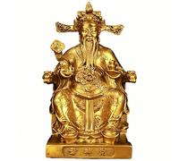 NIBHZ Dio della Fortuna Dio della Fortuna Statua del Buddha Dio della ricchezza Rame Ottone Ornamento Statua in Bronzo Articoli Feng Shui,14.5z11.5x24cm