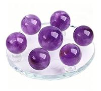 NIBHZ Gruppo/Array di Chakra delle Sette Stelle, Sfera di Cristallo curativo con Ametista, statuina con Sfera di Cristallo Naturale, Sfera di Chakra di Cristallo Naturale con Supporto,Base 18cm