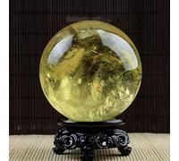 NIBHZ Ornamento con Sfera di citrino Naturale, Decorazione Domestica di citrino Brasiliano, Artigianato, Regalo di Apertura, lucidatura di Pietra Grezza,B,55mm