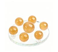 NIBHZ Ornamento per Ufficio con Vasca del Tesoro a Sette Stelle con Sfera di Cristallo Giallo Naturale, Regalo di Apertura, Decorazione per la casa e l'ingresso,Base 15cm