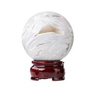 NIBHZ Sfera di Cristallo di Agata Pazza Bianca Pietra Grezza di Cristallo Agata Lucida Grotta di Cristallo Sfera di Cristallo Ornamenti per la Decorazione della casa,60~70mm