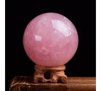 NIBHZ Sfera di Cristallo Quarzo Rosa Minerale Naturale piedistallo di Quarzo Rosa purificazione buona Fortuna amuleto Pietra di Potere,B,115mm
