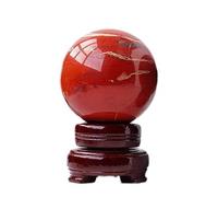 NIBHZ Sfera di Diaspro Rosso Naturale con Supporto, Sfera di Cristallo curativo per la Meditazione Fengshui Yoga Domestica, bilanciamento energetico Reiki,60mm