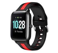 Niboow 19mm Cinturino per ID205L ID205S ID205G ID215G ID216 SW020 SW021 SW023 YM020 YM021 YM023, Morbido Silicone Sportivo Sostitutivo Cinturino per Blackview R3/R3 Pro/Uwatch3/Uwatch GT-Nero/Rosso