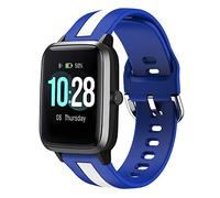 Niboow 19mm Cinturino per ID205L ID205S ID205G ID215G ID216 SW020 SW021 SW023 YM020 YM021 YM023, Morbido Silicone Sportivo Sostitutivo Cinturino per Blackview R3/R3 Pro/Uwatch3/Uwatch GT-Blu/Bianco