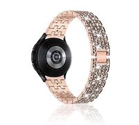 Niboow 20mm Cinturino per Samsung Galaxy Watch FE/Galaxy Watch 7 40mm, 44mm/6 Classic 43mm, 47mm, Diamante Cinturino per Amazfit Active 2/Active/GTR Mini/GTS 4/GTS 4 Mini/Bip 3 Pro/GTS 3 - Oro Rosa