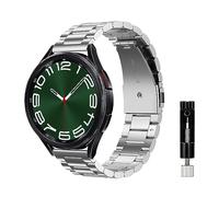 Niboow 20mm Cinturino per Samsung Galaxy Watch Watch 7/6/5/4 40mm 44mm/Galaxy Watch FE 40mm/Watch 6 Classic 43mm 47mm, Acciaio Inossidabile Metallo Cinturino per Galaxy Watch 5 Pro 45mm - Argent