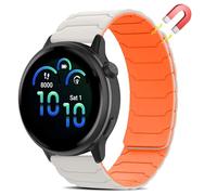 Niboow 20mm Magnetico Silicone Cinturino per Garmin Forerunner 570 42mm/165/165 Music/Approach S50/S44/Vivoactive 6/5/Venu Sq 2/Sq 2 Music Edition, Cinturini per Garmin vívomove Trend - Bianco Arancio