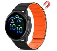 Niboow 20mm Magnetico Silicone Cinturino per Garmin Forerunner 570 42mm/165/165 Music/Approach S50/S44/Vivoactive 6/5/Venu Sq 2/ Sq 2 Music Edition, Cinturini per Garmin vívomove Trend - Arancia/Nero