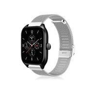 Niboow 20mm Metallo Cinturino per Amazfit GTS 4/GTS 3/GTS 4 Mini/GTS 2 Mini/GTS 2e/GTS 2/GTR 42mm, Inossidabile Ricambio Braccialetto per Amazfit Bip 3 Pro/Bip 3/Bip/Bip S/Bip Lite/Bip U Pro - Argento