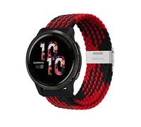 Niboow 22mm Cinturino Intrecciato per Garmin Venu 3/Forerunner 265/Forerunner 255/Forerunner 255 Music, Elastica Nylon Cinturini per Garmin Vivoactive 4/Venu 2/Huawei Watch 4/Watch 4 Pro-Nero Rosso
