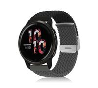 Niboow 22mm Cinturino Intrecciato per Garmin Venu 3/Forerunner 265/Forerunner 255/Forerunner 255 Music, Elastica Nylon Cinturini per Garmin Vivoactive 4/Venu 2/Huawei Watch 4 Pro -Nero Grigio