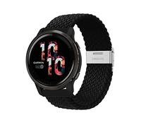 Niboow 22mm Cinturino Intrecciato per Garmin Venu 3/Forerunner 265/Forerunner 255/Forerunner 255 Music, Elastica Nylon Cinturini per Garmin Vivoactive 4/Venu 2/Huawei Watch 4/Watch 4 Pro-Nero