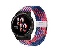 Niboow 22mm Cinturino Intrecciato per Garmin Venu 3/Forerunner 265/Forerunner 255/Forerunner 255 Music, Elastica Nylon Cinturini per Garmin Vivoactive 4/Venu 2/Huawei Watch 4/Watch 4 Pro-Blu Rosa