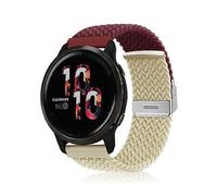Niboow 22mm Cinturino Intrecciato per Garmin Venu 3/Forerunner 265/Forerunner 255/Forerunner 255 Music, Elastica Nylon Cinturini per Garmin Vivoactive 4/Venu 2/Huawei Watch 4 Pro -Albicocca Rossa