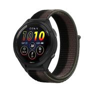 Niboow 22mm Cinturino per Garmin Venu 4 / Venu 3 / Venu 2, Nylon Cinturino per Garmin Forerunner 570 / Forerunner 265 / Forerunner 255 / Forerunner 255 Music/Garmin Vivoactive 4 - Grigio/Verde