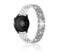 Niboow 22mm Cinturino per Xiaomi Watch S4/Redmi Watch5 Active/5 Lite/S4 Sport/S1 Pro, Diamante Metallo Cinturini per Huawei Watch 5/Watch4 46mm/4 Pro 48mm/GT 5 Pro/GT 4 46mm/Amazfit Bip 6 - Argento