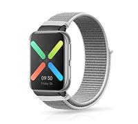 Niboow Cinturino Compatible con OPPO Watch Free, Uomini Donne Ricambio Regolabile Watch Band, Sport Nylon Traspirante Leggero Cinturino Compatible con OPPO Watch Free - Bianco
