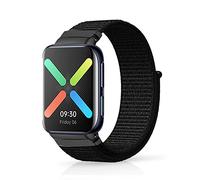 Niboow Cinturino Compatible con OPPO Watch Free, Uomini Donne Ricambio Regolabile Watch Band, Sport Nylon Traspirante Leggero Cinturino Compatible con OPPO Watch Free - Nero