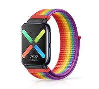 Niboow Cinturino Compatible con OPPO Watch Free, Uomini Donne Ricambio Regolabile Watch Band, Sport Nylon Traspirante Leggero Cinturino Compatible con OPPO Watch Free - Arcobaleno