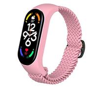 Niboow Cinturino Intrecciato per Xiaomi Smart Band 7 (Xiaomi Mi Band 7), Uomini Donne Regolabile Sportiva Ricambio Elastica Cinturino per Xiaomi Smart Band 7 (Xiaomi Mi Band 7) - Rosa