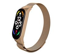 Niboow Cinturino per per Xiaomi Smart Band 7 (Xiaomi Mi Band 7), Uomini Donne Metallo Acciaio Ricambio Inossidabile Magnetico Cinturino per Xiaomi Smart Band 7 (Xiaomi Mi Band 7) - Oro Rosa