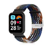 Niboow Intrecciato Cinturino Compatible con Xiaomi Redmi Watch 3 Active, Uomini Donne Sportiva Elastica Nylon Watch Band Cinturino per Xiaomi Redmi Watch 3 Active (Cowboy Colorato)