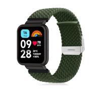 Niboow Intrecciato Cinturino Compatible con Xiaomi Redmi Watch 3 Active, Uomini Donne Sportiva Elastica Nylon Watch Band Cinturino per Xiaomi Redmi Watch 3 Active (Verde)